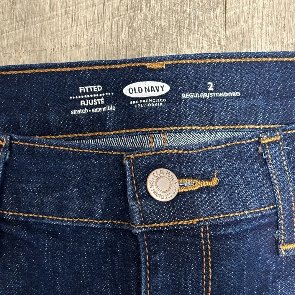 Women's Old Navy 2 Small Shorts Jeans Denim Navy Blue Regular Rolled Stretch